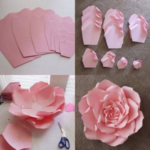 Как сделать большие цветы из бумаги
