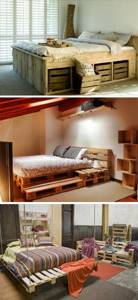 Кровати из деревянных паллет