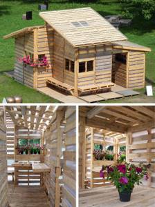 Летний домик из деревянных паллет