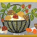 DIY paper mosaic on cardboard for children