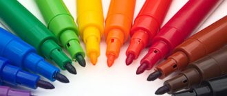 Set of markers for children's creativity